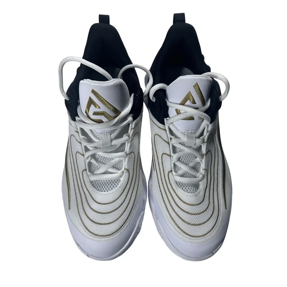 Nike Giannis Immortality 4 White Black Gold Basketball Shoes FZ6734-100 6.5Y‎